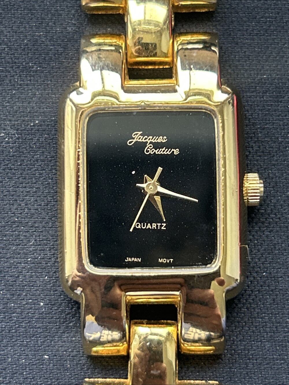 Jacques Couture Gold Tone Black Dial Women’s Quartz Watch